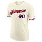 Custom Cream Royal-Red Performance T-Shirt