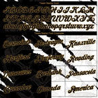 Custom Graffiti Pattern Black-Old Gold Scratch 3D Performance T-Shirt