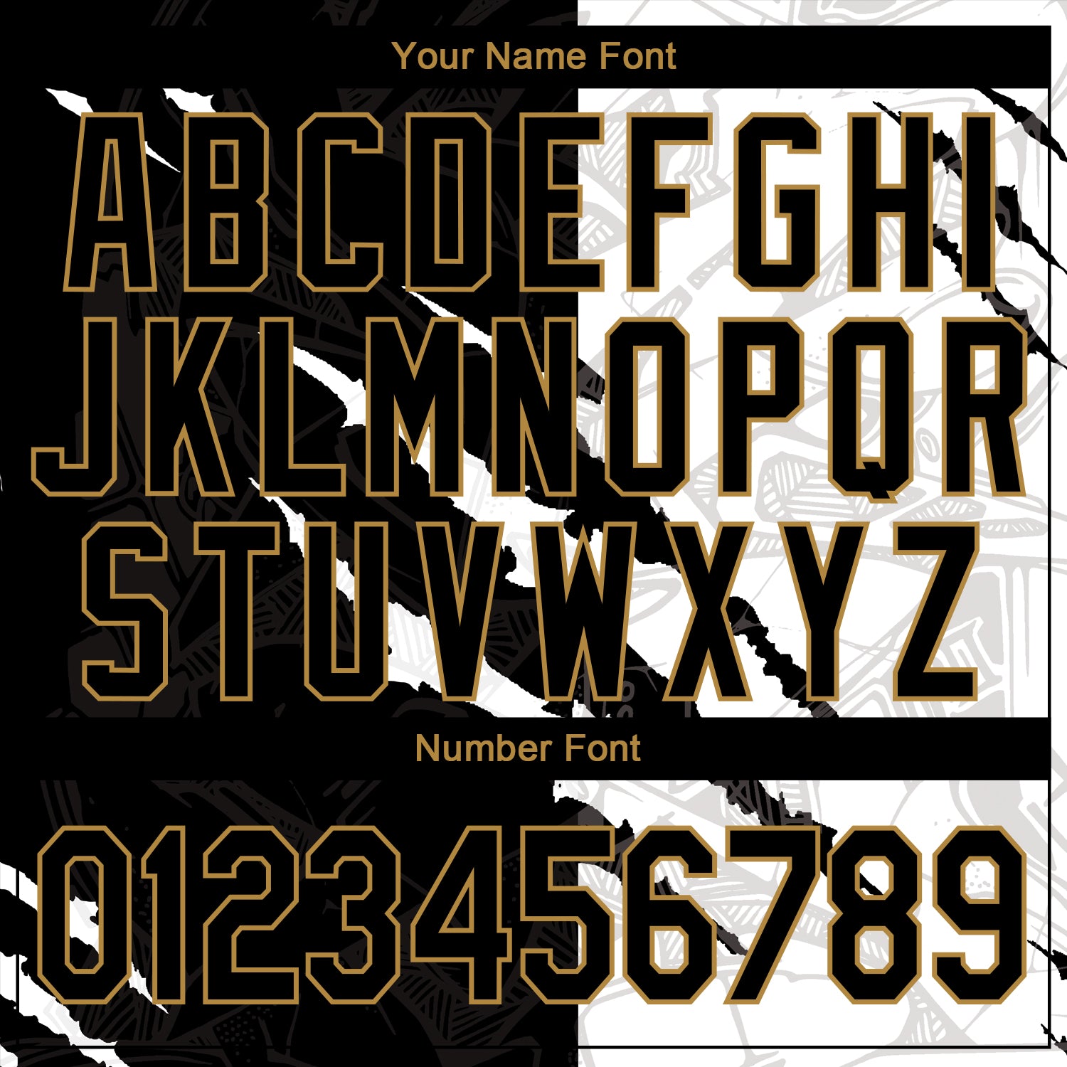 Custom Graffiti Pattern Black-Old Gold Scratch 3D Performance T-Shirt