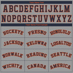 Custom Gray Navy-Orange Performance T-Shirt