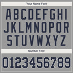 Custom Gray Navy-White Performance T-Shirt