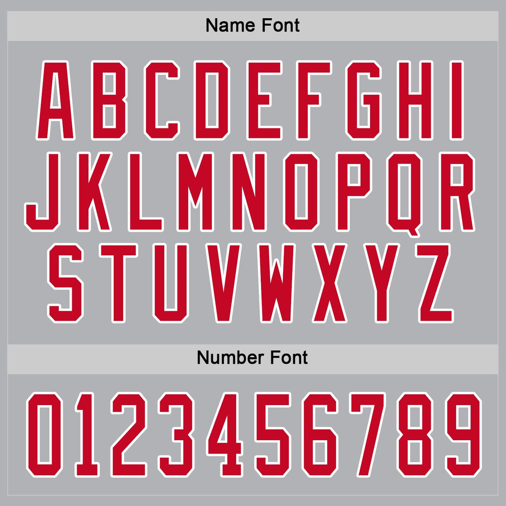 Custom Gray Red-White Hockey Jersey