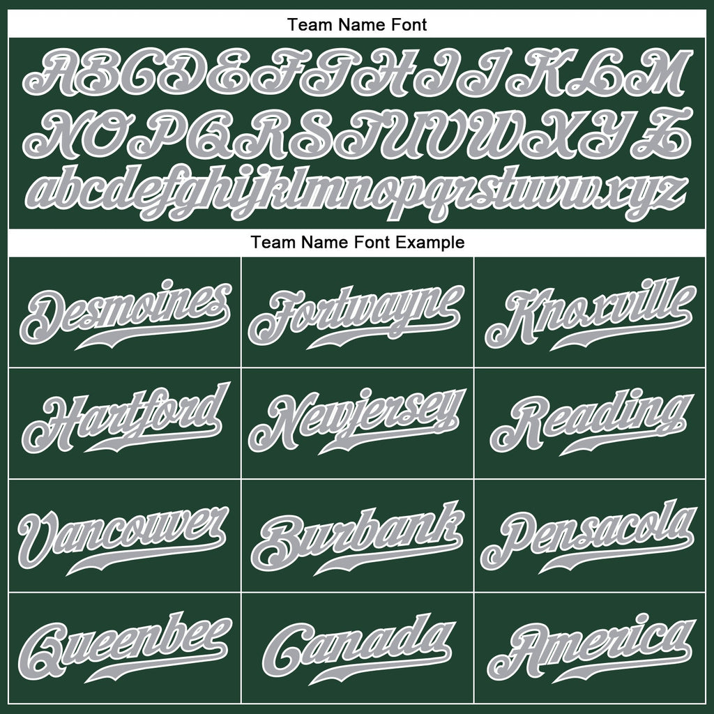 Custom Green Gray-White Authentic Baseball Jersey