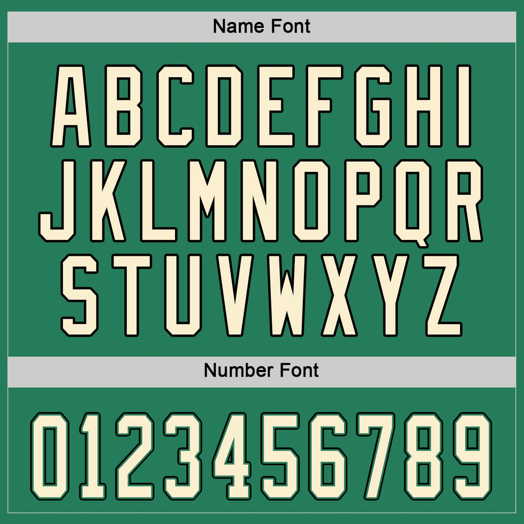 Custom Kelly Green Cream-Black Hockey Jersey