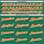 Custom Kelly Green Orange-White Performance T-Shirt