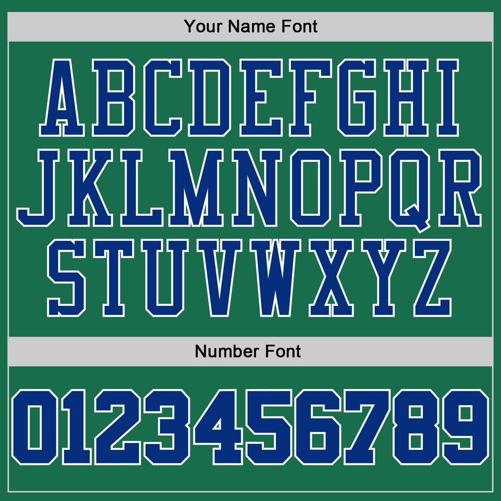 Custom Kelly Green Royal-White Performance T-Shirt