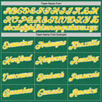Custom Kelly Green Gold-White Performance T-Shirt