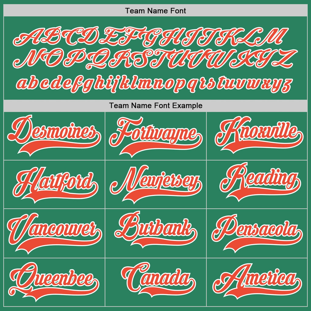 Custom Kelly Green Orange-White Hockey Jersey