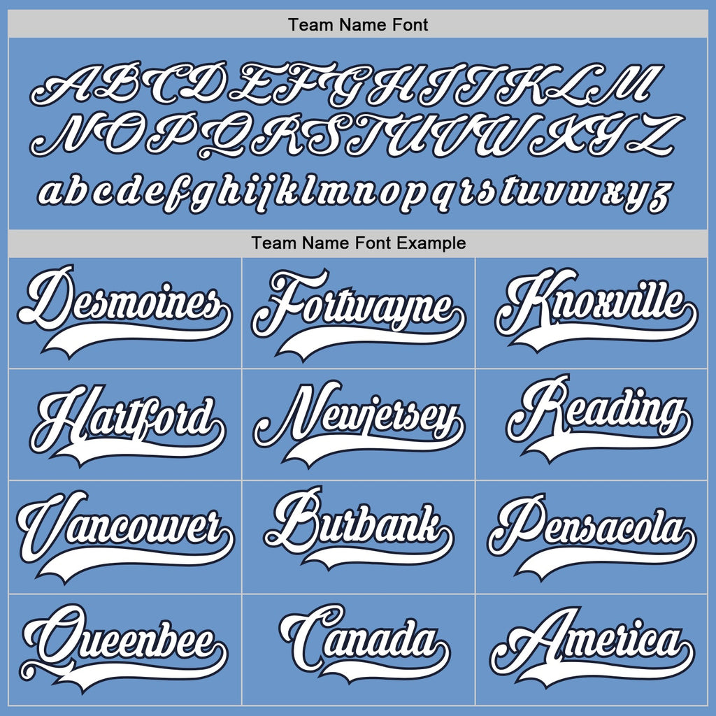 Custom Light Blue White-Navy Hockey Jersey