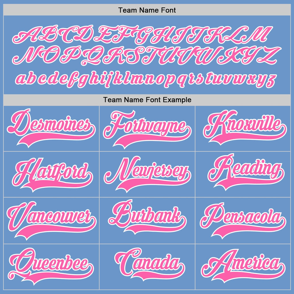 Custom Light Blue Pink-White Hockey Jersey