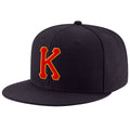 Custom Navy Red-Gold Stitched Adjustable Snapback Hat