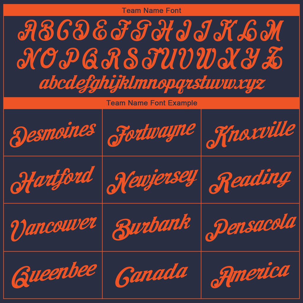 Custom Navy Orange Performance T-Shirt