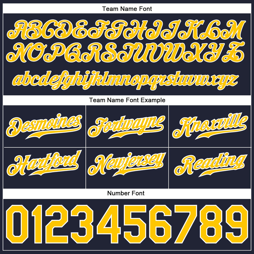 Custom Navy Gold-White Authentic Throwback Basketball Shorts
