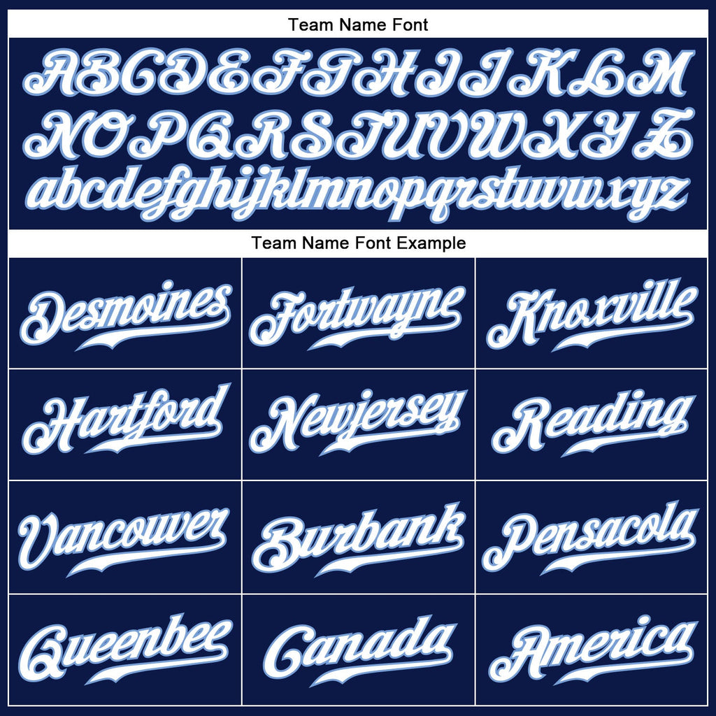Custom Navy White Pinstripe Light Blue-White Authentic Baseball Jersey