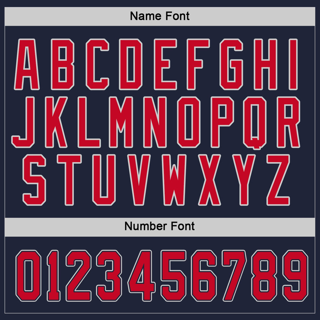 Custom Navy Red-Gray Hockey Jersey