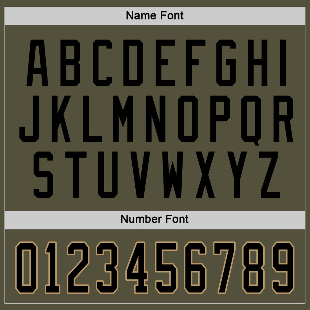 Custom Olive Black-Old Gold Salute To Service Hockey Jersey