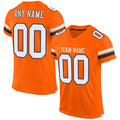 Custom Orange White-Navy Mesh Authentic Football Jersey