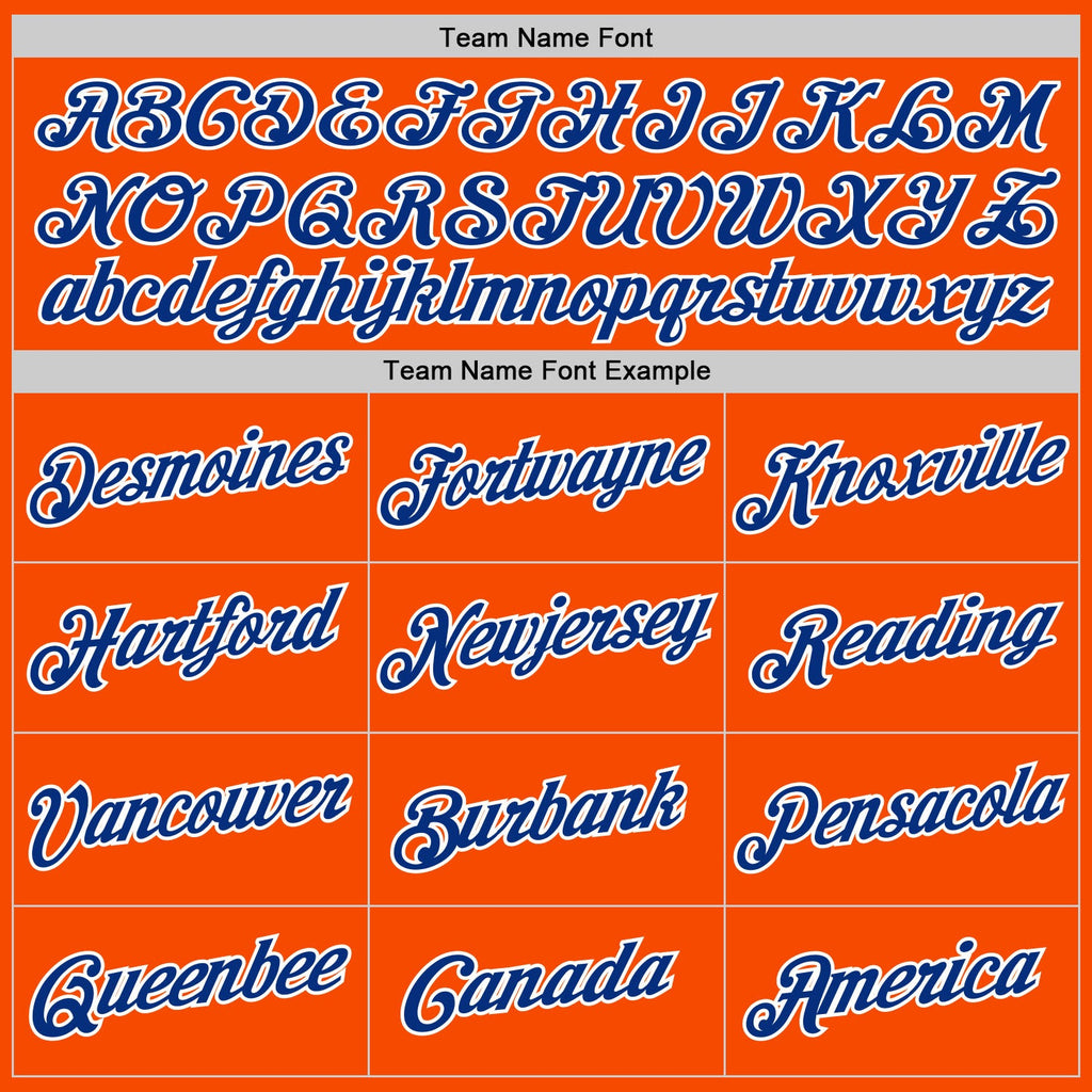Custom Orange Royal-White Performance T-Shirt