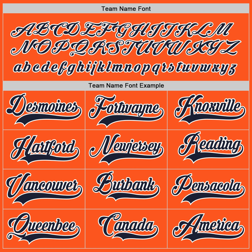 Custom Orange Navy-White Hockey Jersey