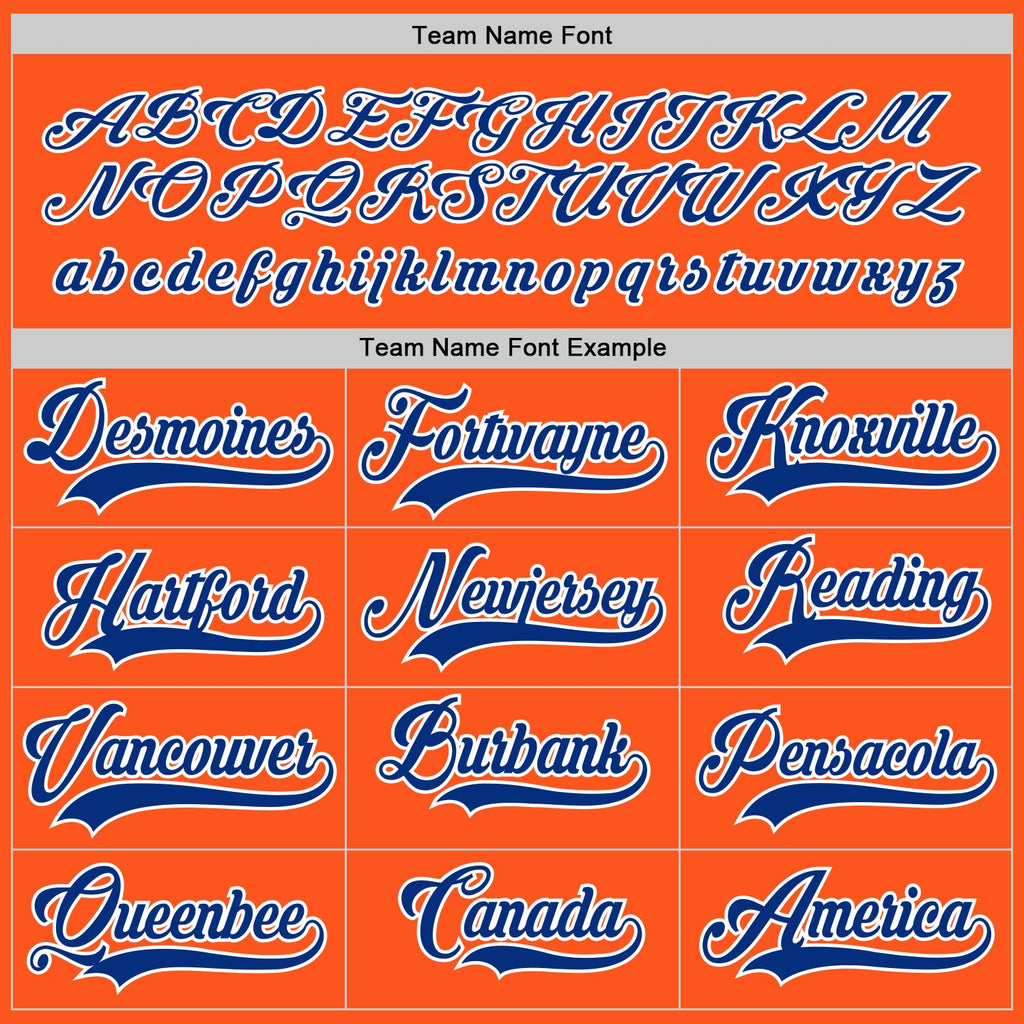 Custom Orange Royal-White Hockey Jersey