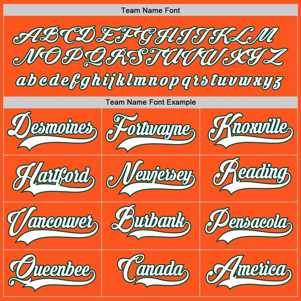 Custom Orange White-Green Hockey Jersey