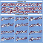 Custom Powder Blue White-Red Performance T-Shirt