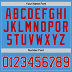 Custom Powder Blue Red-White Performance T-Shirt