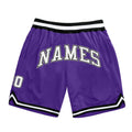 Custom Purple White-Black Authentic Throwback Basketball Shorts