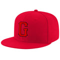 Custom Red Red-Black Stitched Adjustable Snapback Hat