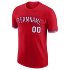 Custom Red White-Royal Performance T-Shirt