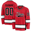 Custom Red Black-White Hockey Jersey