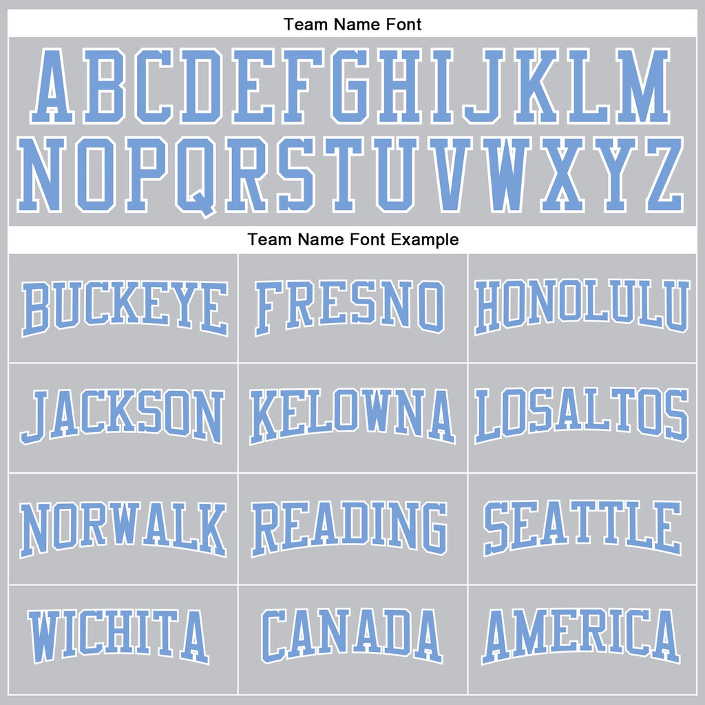 Custom Gray Light Blue-White Authentic Throwback Basketball Jersey