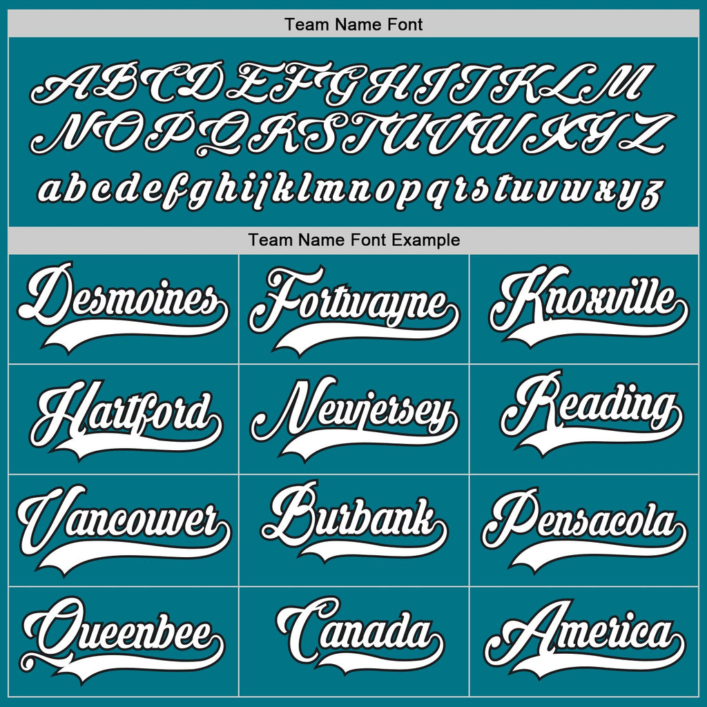 Custom Teal White-Black Hockey Jersey