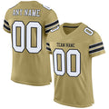 Custom Vegas Gold White-Black Mesh Authentic Football Jersey