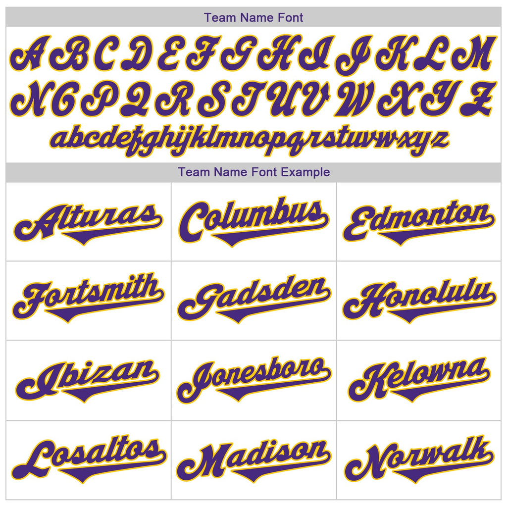Custom White Purple Pinstripe Purple-Gold Authentic Throwback Rib-Knit Baseball Jersey Shirt