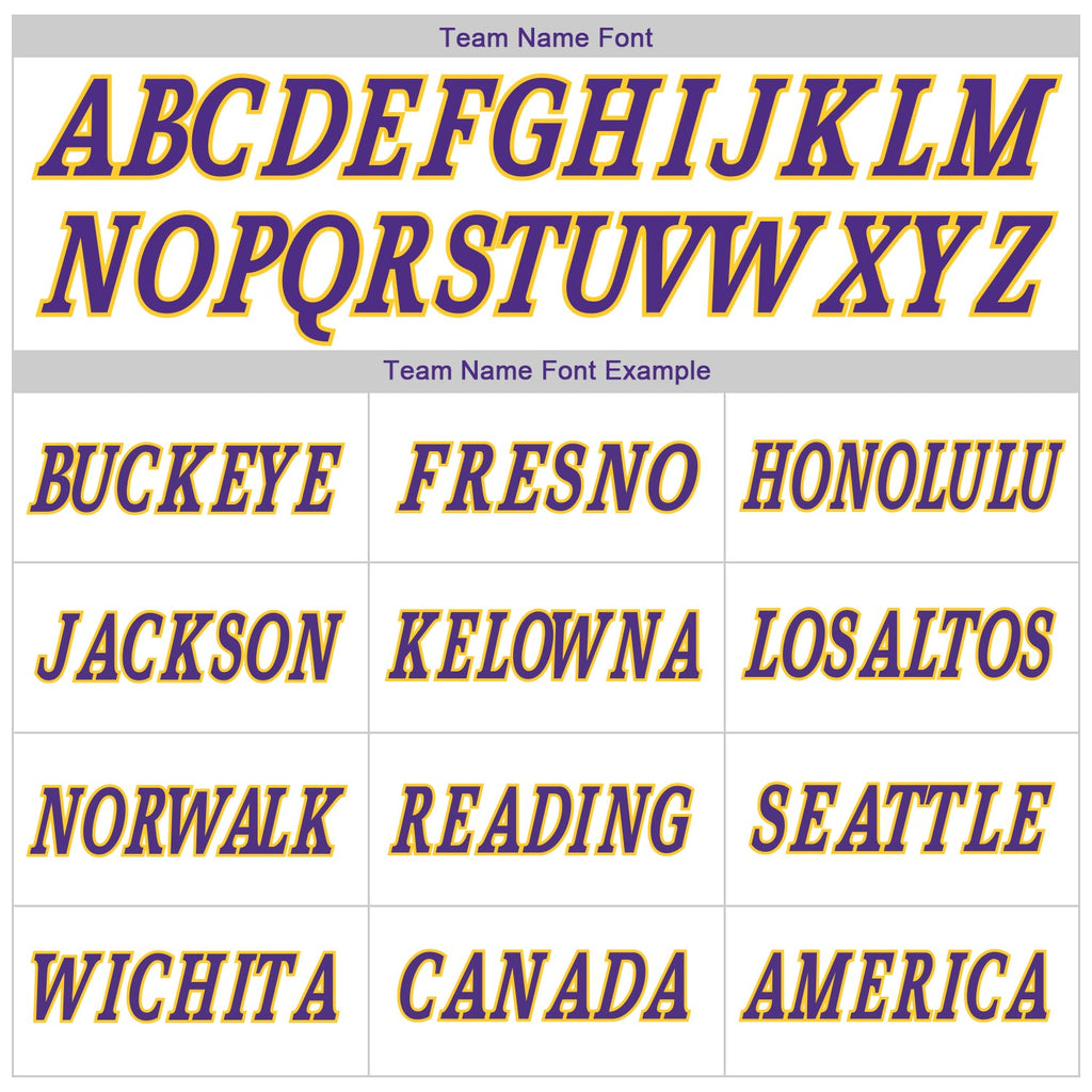 Custom White Purple-Gold Authentic Throwback Rib-Knit Baseball Jersey Shirt