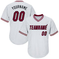 Custom White Maroon-Black Authentic Throwback Rib-Knit Baseball Jersey Shirt