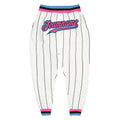 Custom White Black Pinstripe Pink-Light Blue Sports Pants