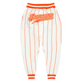 Custom White Orange Pinstripe Orange-White Sports Pants