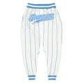 Custom White Light Blue Pinstripe Light Blue-White Sports Pants